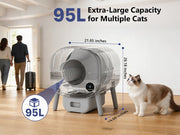 Cumrige M2 + M5 Self-Cleaning Cat Litter Box Bundle – Smart Automatic Closed & Open-Top Cat Litter System for Multi-Cat Homes, Odor Control & Easy Cleaning - Cumrige - Cat_Litter_Box- self_cleaning_litter_box