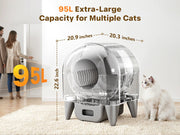 Cumrige Self-Cleaning Litter Box Bundle (M4 + E) – Automatic No-Scooping Cat Litter System for Multi-Cat Homes, Odor Control & Easy Cleaning - Cumrige - Cat_Litter_Box- self_cleaning_litter_box