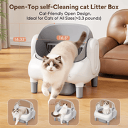 Cumrige Self Cleaning Litter Box,Open Top Automatic Litter Box with App Control for Multiple Cats, Safety Sensors Protection, Odor Control Includes 2 roll Liners,Large Waste Bin - Cumrige - Cat_Litter_Box - self_cleaning_litter_box
