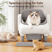 Cumrige Self Cleaning Litter Box,Open Top Automatic Litter Box with App Control for Multiple Cats, Safety Sensors Protection, Odor Control Includes 2 roll Liners,Large Waste Bin - Cumrige - Cat_Litter_Box - self_cleaning_litter_box
