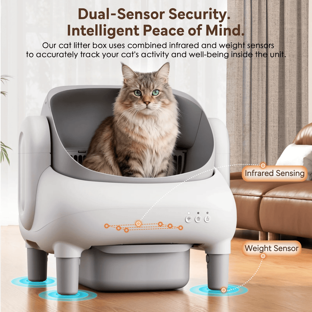 amazon rolling cat litter box Cumrige Self Cleaning Litter Box,Open Top Automatic Litter Box with Ap