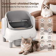 Cumrige Self Cleaning Litter Box,Open Top Automatic Litter Box with App Control for Multiple Cats, Safety Sensors Protection, Odor Control Includes 2 roll Liners,Large Waste Bin - Cumrige - Cat_Litter_Box - self_cleaning_litter_box