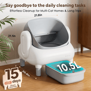 Cumrige Self Cleaning Litter Box,Open Top Automatic Litter Box with App Control for Multiple Cats, Safety Sensors Protection, Odor Control Includes 2 roll Liners,Large Waste Bin - Cumrige - Cat_Litter_Box - self_cleaning_litter_box