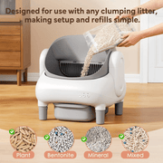 Cumrige Self Cleaning Litter Box,Open Top Automatic Litter Box with App Control for Multiple Cats, Safety Sensors Protection, Odor Control Includes 2 roll Liners,Large Waste Bin - Cumrige - Cat_Litter_Box - self_cleaning_litter_box