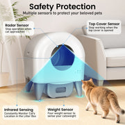 Cumrige Self - Cleaning Cat Litter Box, App Controlled, with Safety Sensor, Removable and Washable Liner - Cumrige - Cat_Litter_Box - self_cleaning_litter_box