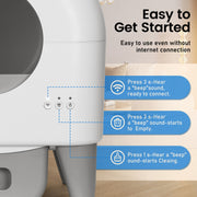 Cumrige Self - Cleaning Cat Litter Box, App Controlled, with Safety Sensor, Removable and Washable Liner - Cumrige - Cat_Litter_Box - self_cleaning_litter_box