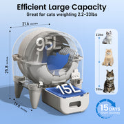 Cumrige Self - Cleaning Cat Litter Box, App Controlled, with Safety Sensor, Removable and Washable Liner - Cumrige - Cat_Litter_Box - self_cleaning_litter_box